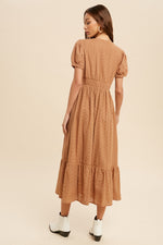 Load image into Gallery viewer, Earthen Eyelet Midi Dress
