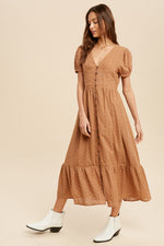 Load image into Gallery viewer, Earthen Eyelet Midi Dress
