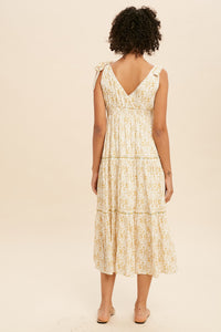 Golden Poppy Embroidered Midi Dress