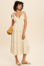 Load image into Gallery viewer, Golden Poppy Embroidered Midi Dress
