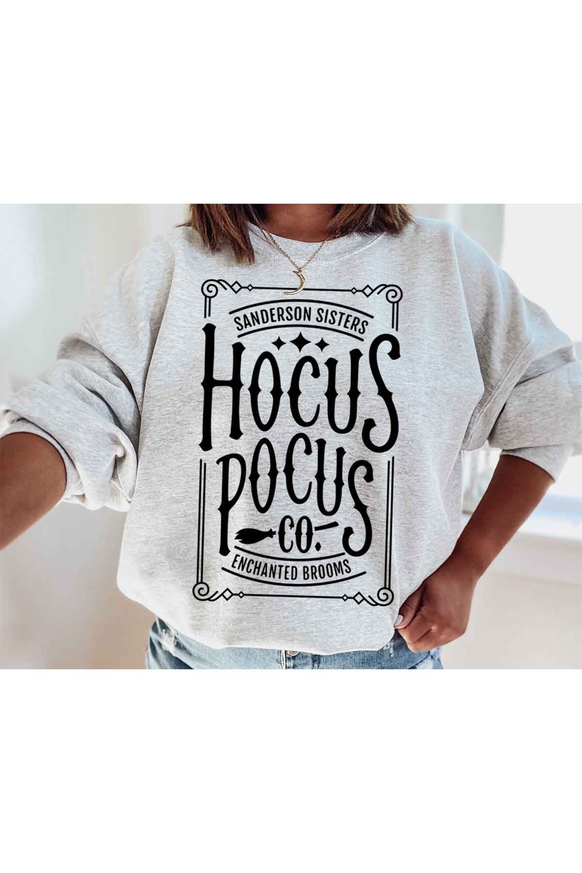 Hocus Pocus Graphic Sweatshirt- Heather Grey