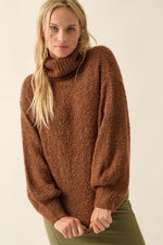 Load image into Gallery viewer, Brown Turtle Neck Loose Knit Sweater
