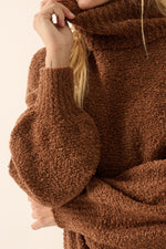 Load image into Gallery viewer, Brown Turtle Neck Loose Knit Sweater

