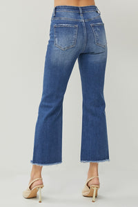 Risen High Rise Crop Straight Jeans