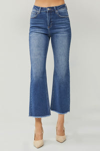 Risen High Rise Crop Straight Jeans