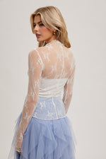 Load image into Gallery viewer, All Over Sheer Lace Top- Ivory
