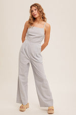Load image into Gallery viewer, Linen Striped Jumpsuit
