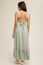 Load image into Gallery viewer, Sage Square Neck Maxi Dress
