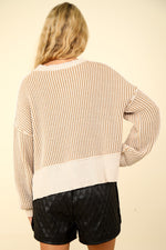 Load image into Gallery viewer, Two Toned Striped Sweater Top
