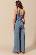 Load image into Gallery viewer, Wide Leg Denim Jumpsuit
