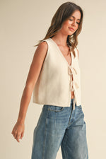 Load image into Gallery viewer, Gracie Front Tie Knitted Vest
