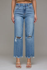 Load image into Gallery viewer, HIDDEN Distressed Stretch Wide Straight Jeans
