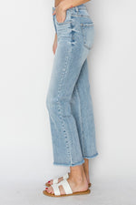 Load image into Gallery viewer, Risen High Rise Crop Straight Light Wash Jeans
