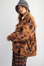 Load image into Gallery viewer, Aztec Printed Fleece Pullover
