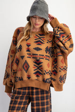 Load image into Gallery viewer, Aztec Printed Fleece Pullover
