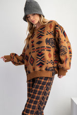 Load image into Gallery viewer, Aztec Printed Fleece Pullover
