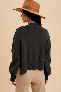 Lava Smoke Knitted Mockneck Sweater