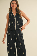 Load image into Gallery viewer, Embroidered Vest And Wide Leg Pants Set
