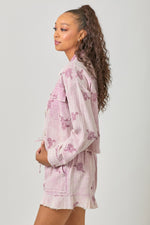 Load image into Gallery viewer, Washed Rose Embroidery Jacket
