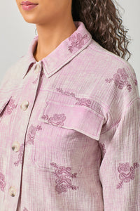 Washed Rose Embroidery Jacket