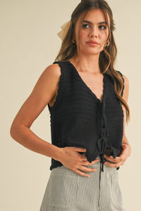 Izzie Front Tie Sweater Vest