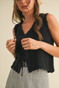 Izzie Front Tie Sweater Vest