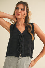 Load image into Gallery viewer, Izzie Front Tie Sweater Vest
