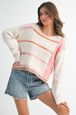 Load image into Gallery viewer, Mona Knit Stripe Pullover Sweater
