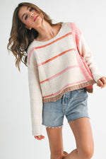 Load image into Gallery viewer, Mona Knit Stripe Pullover Sweater
