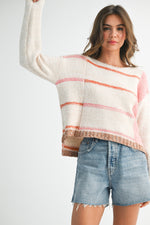 Load image into Gallery viewer, Mona Knit Stripe Pullover Sweater
