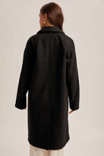 Load image into Gallery viewer, Teddy Textured Button Down Coat- Black
