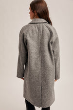 Load image into Gallery viewer, Teddy Textured Button Down Coat- Charcoal
