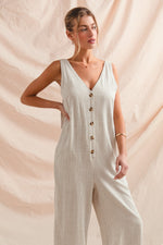 Load image into Gallery viewer, Striped Linen Blend Jumpsuit
