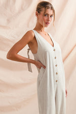 Load image into Gallery viewer, Striped Linen Blend Jumpsuit
