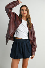 Load image into Gallery viewer, Wine Leather Jacket
