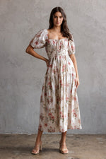 Load image into Gallery viewer, Floral Puff Sleeve Midi Dress
