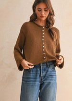Load image into Gallery viewer, Mia Front Button Cardigan- Mocha
