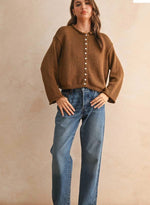 Load image into Gallery viewer, Mia Front Button Cardigan- Mocha
