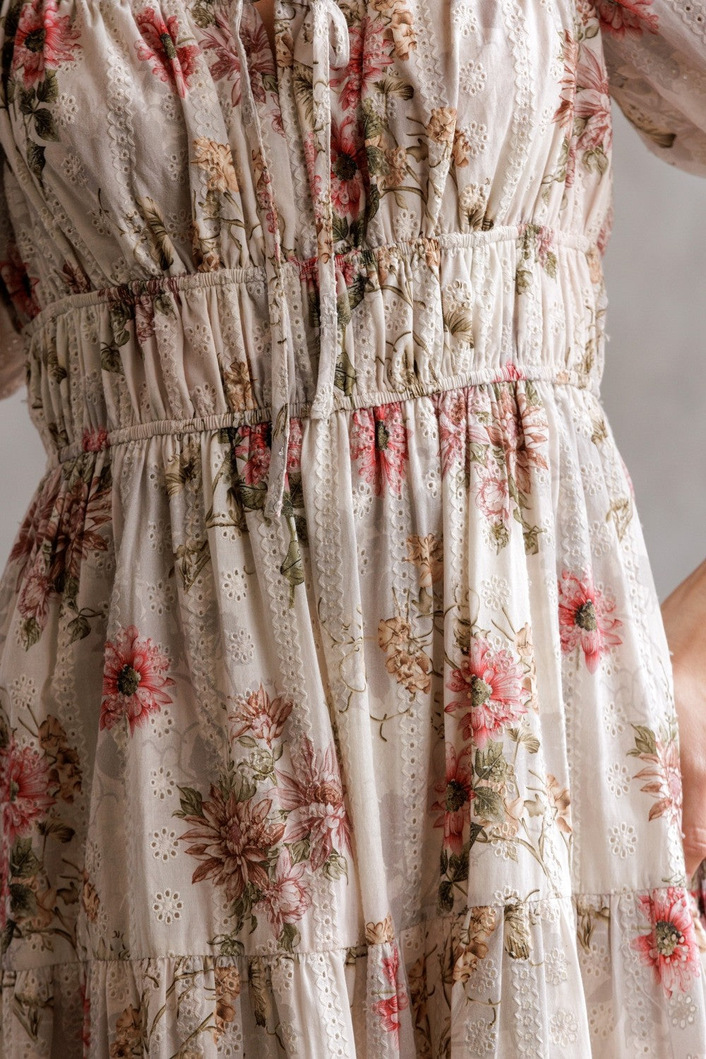 Floral Puff Sleeve Midi Dress