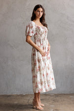 Load image into Gallery viewer, Floral Puff Sleeve Midi Dress
