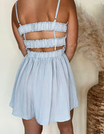 Load image into Gallery viewer, Dusty Blue Open Back Romper
