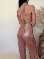 Load image into Gallery viewer, Bronze Metallic Jumpsuit
