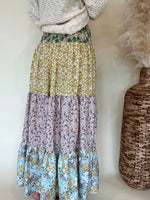 Load image into Gallery viewer, Multi Floral Patched Maxi Skirt
